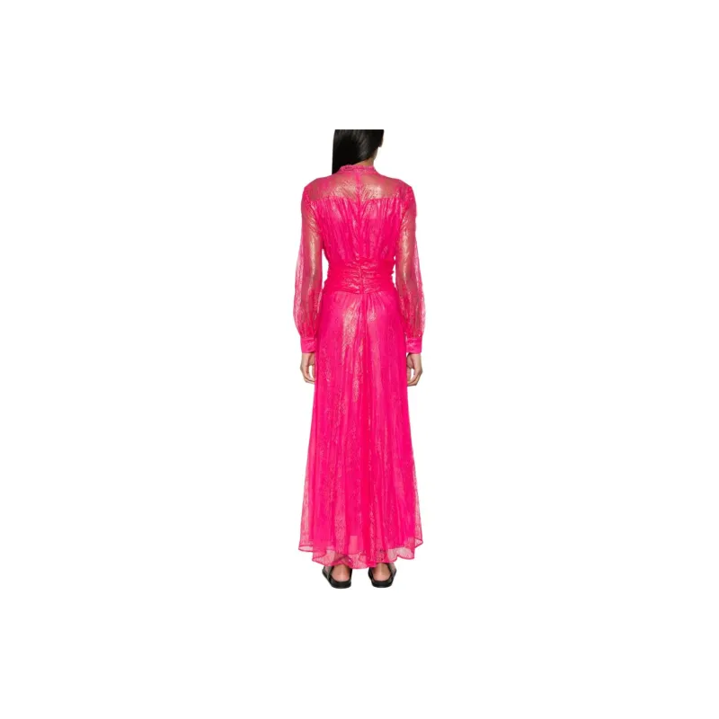 PINKO SS24 Long-Sleeved Dresses Women's Fuchsia-2