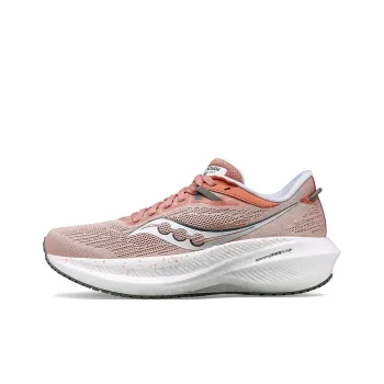 Saucony Triumph 21 Abrasion Resistant Breathable Low Top Running Shoes Women's Pink White