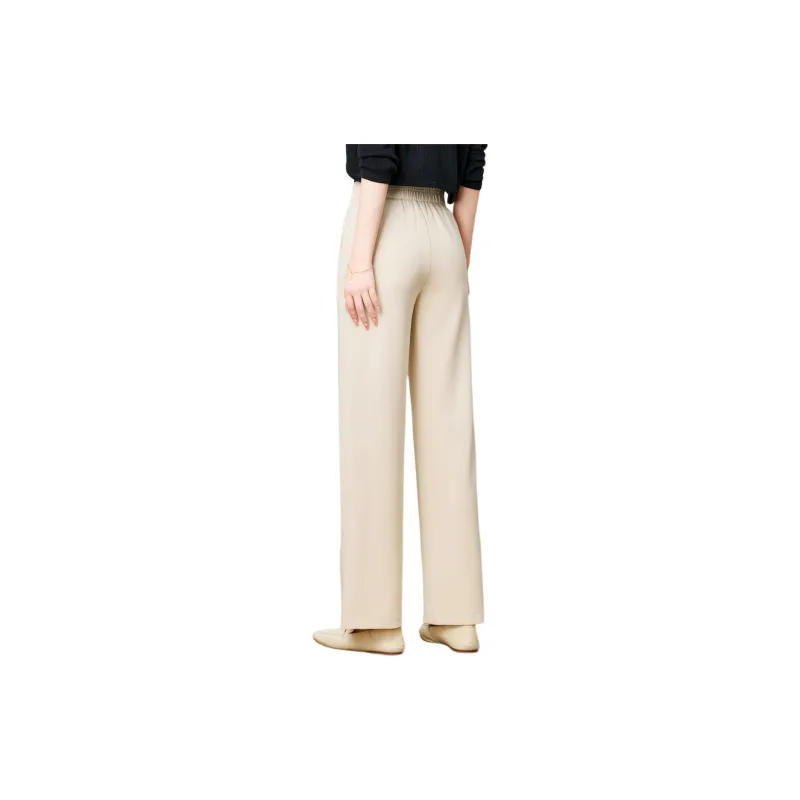 FENHONGMALI Casual Pants Women's Ecru-2