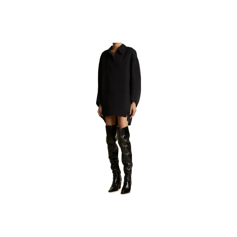 KHAITE The Kal Long Sleeved Shirt Dress-1