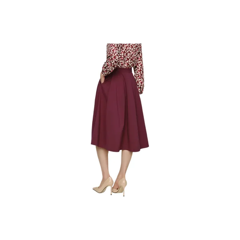 JZ. ANNAKRO Casual Long Skirts Women's Burgundy-2