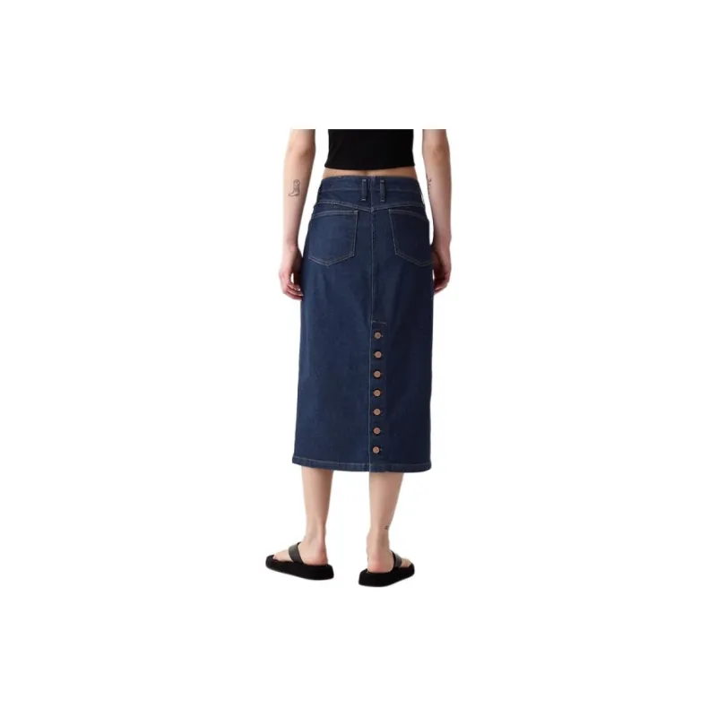 GAP Denim Long Skirts Women's Dark Blue-4