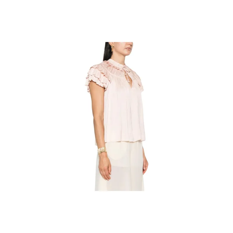 Ulla Johnson Liv Plissé-effect Blouse-3