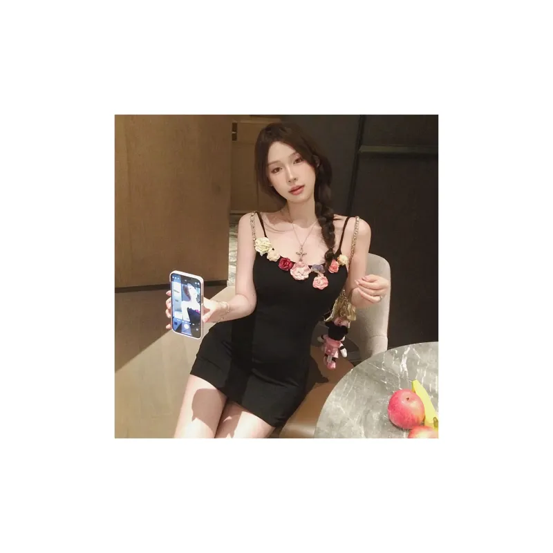 Incolore Slip Dresses Women's Black-5