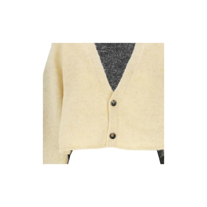 LOEWE Cropped Cardigan 'Yellow/Grey'-2