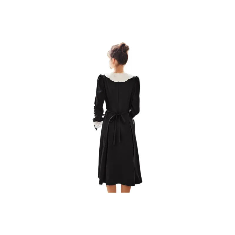 Olrain FW22 A Line Skirt Dress Black-1