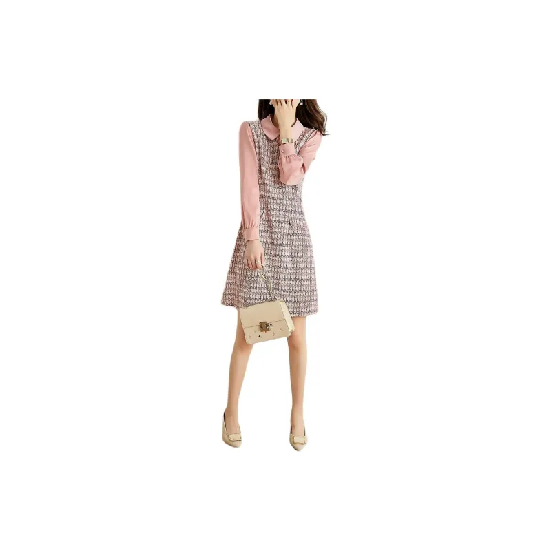 Mo Han Yi Mei Long Sleeved Dress Women's Light Pink-3