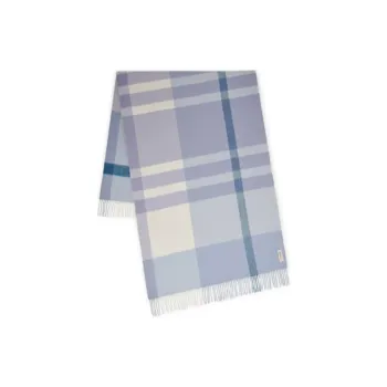 Mulberry Merino Sheep Wool Knit Scarves Unisex Blue White