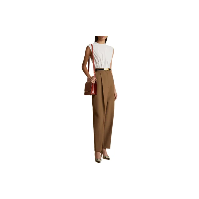 KHAITE Westin Pleated Cotton poplin Top-3