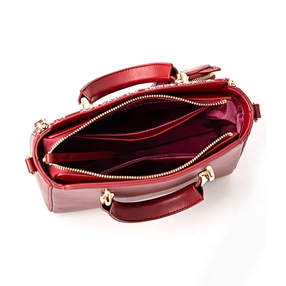 Vigno Synthetic Leather Kelly Bag Wedding Bag Shoulder Bag Crossbody Bag Handbag Regular Women's Red-11