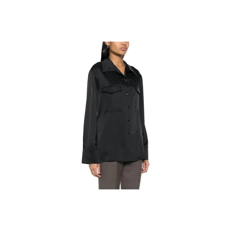 NANUSHKA Justina Satin Long sleeve Shirt-1