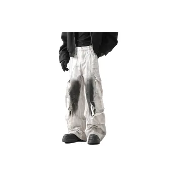 PAINT STAIN Jeans Unisex White