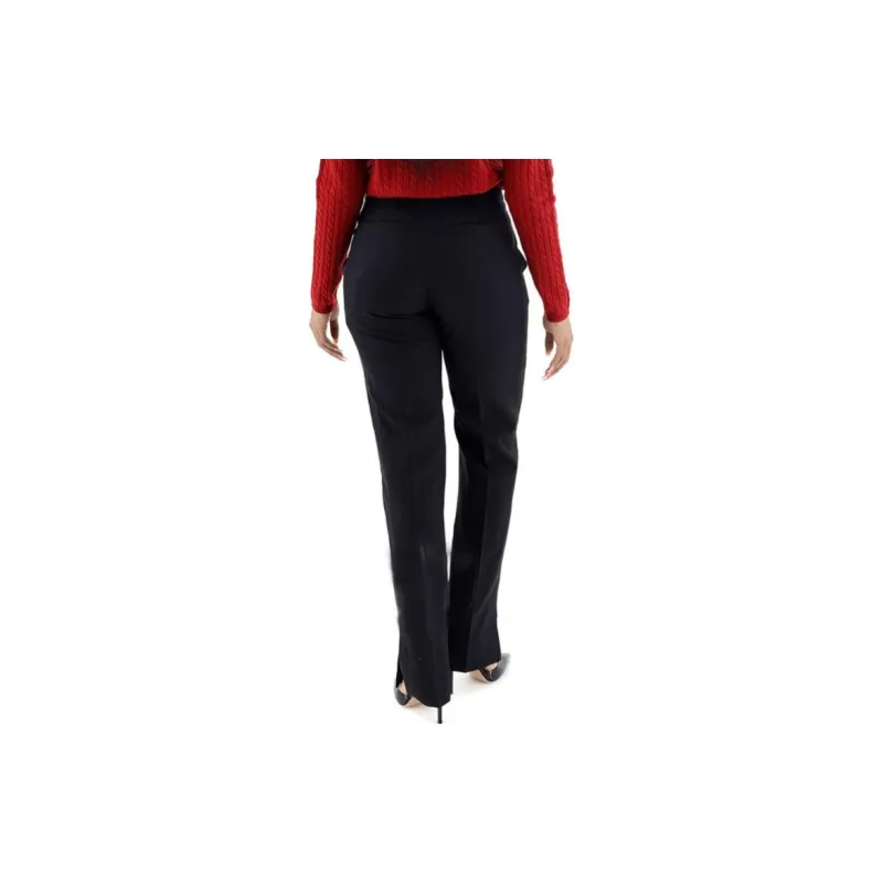 Burberry Satin Stripe Detail Wool Tailored Trousers-2