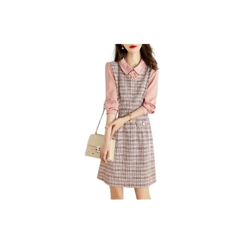 Mo Han Yi Mei Long Sleeved Dress Women's Light Pink-1