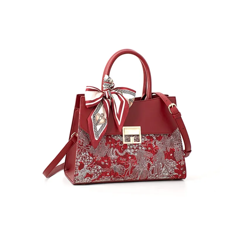 Vigno Synthetic Leather Kelly Bag Wedding Bag Shoulder Bag Crossbody Bag Handbag Regular Women's Red-13