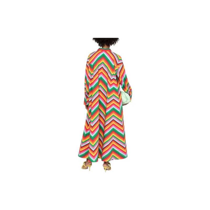 Valentino SS22 Long Sleeved Dress Women's Orange-2