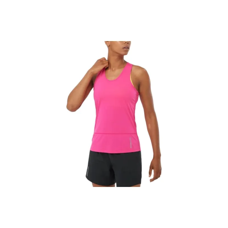 SALOMON CROSS RUN Tank Tops Women's Pink-2