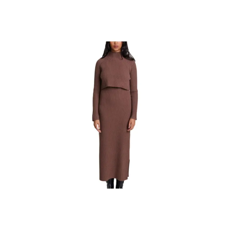Maje Layered Wool Set Dress-2