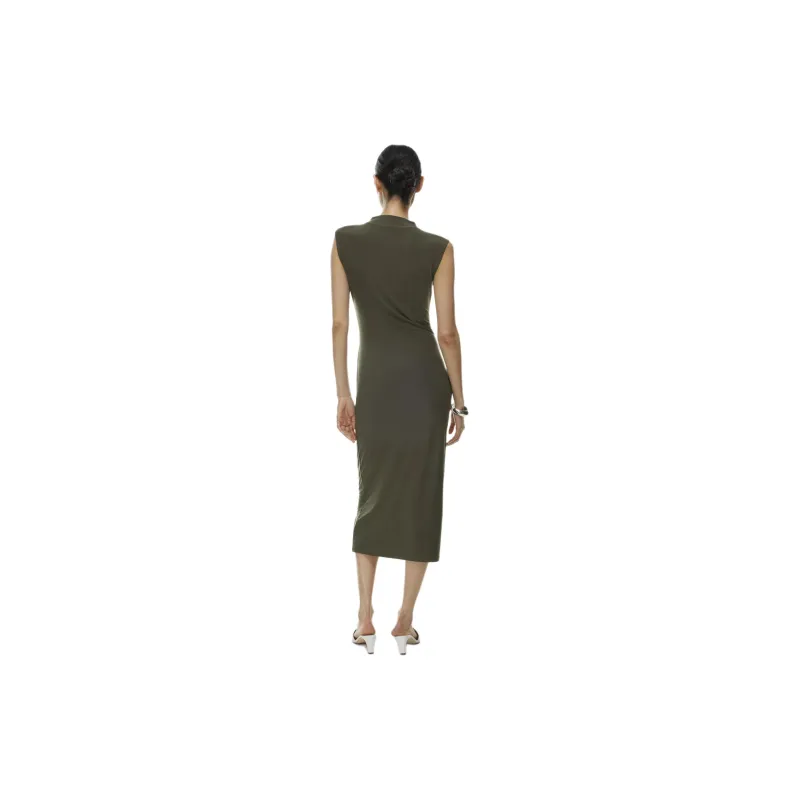 ARITZIA Wilfred Botanist Dress Sleeveless Dress Women's DARK OLIVE/Dark Olive-3