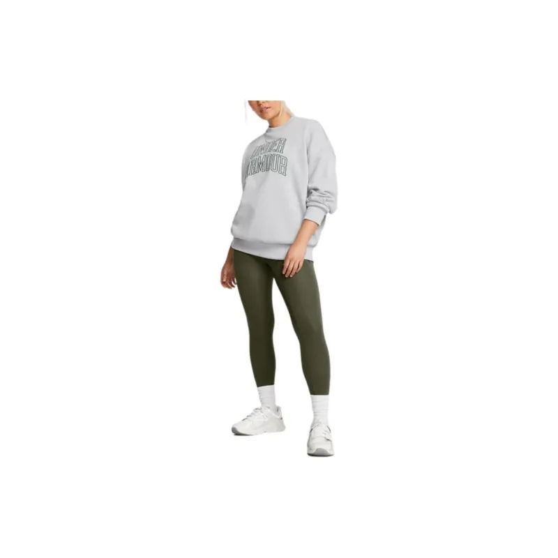 Under Armour Icon Heavyweight Terry Sweatshirt Women's Modern Gray/Forest Green-3