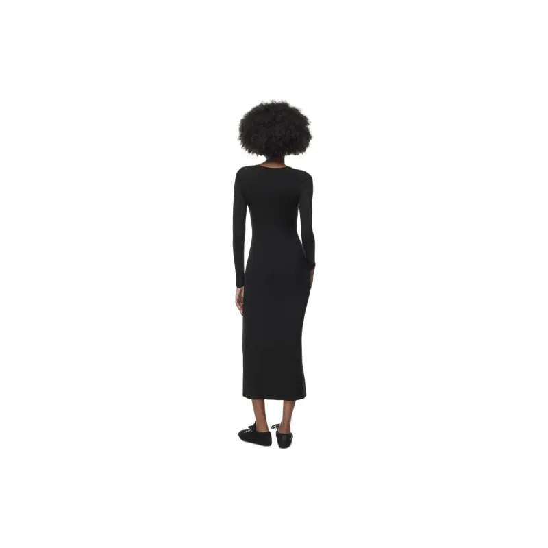ARITZIA The Group By Babaton Luxe Lounge Serenity Dress Long-Sleeved Dresses Women's Black-2