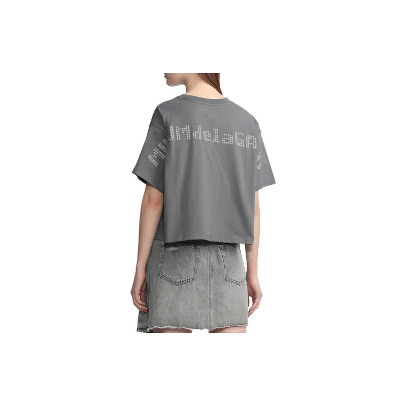 MUSIUM DIV Cut out detail Cropped T shirt-7