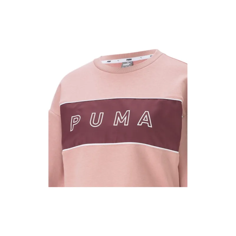 PUMA STYLE CAT Satin Crew Sweatshirt Women's Pink-2