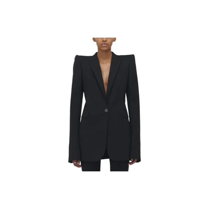 Alexander McQueen Stacked Shoulder Single Breasted Jacket-4