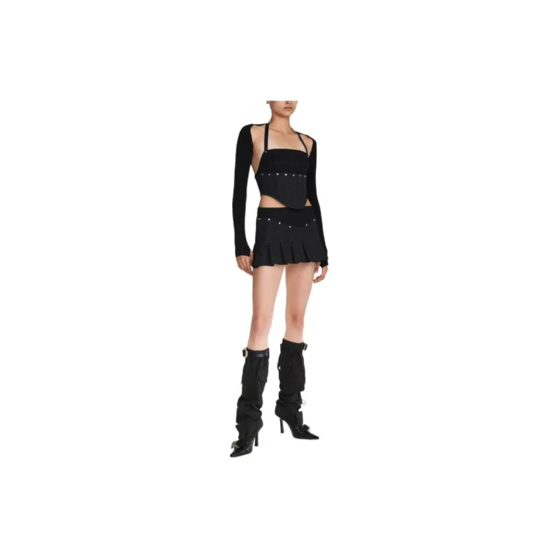 DION LEE SS24 WRENCH POCKET SKIRT Casual Short Skirts Women's Black-3