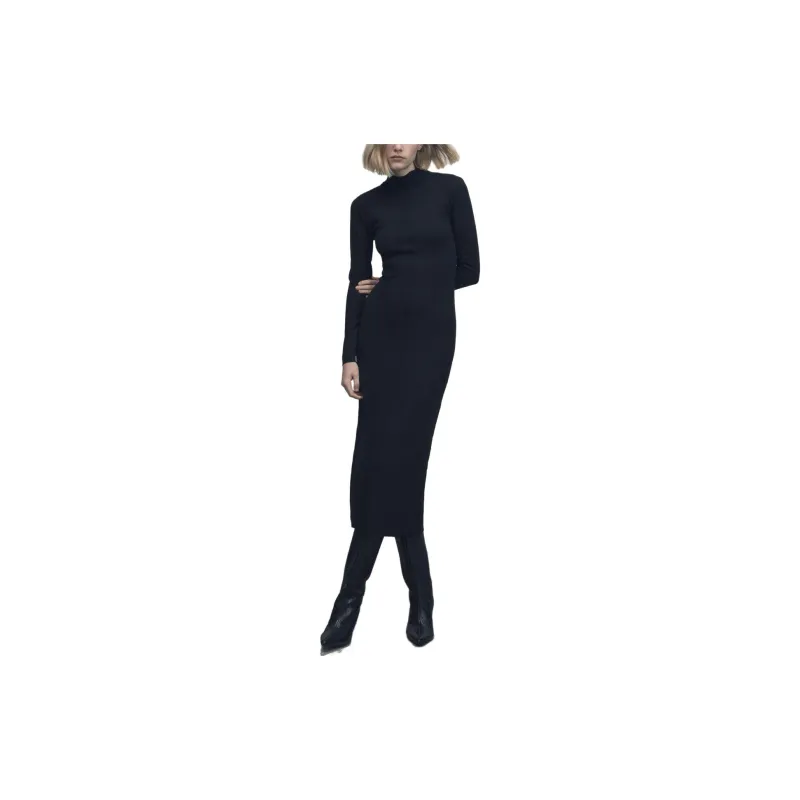 ZARA Long-Sleeved Dresses Women's Black-1