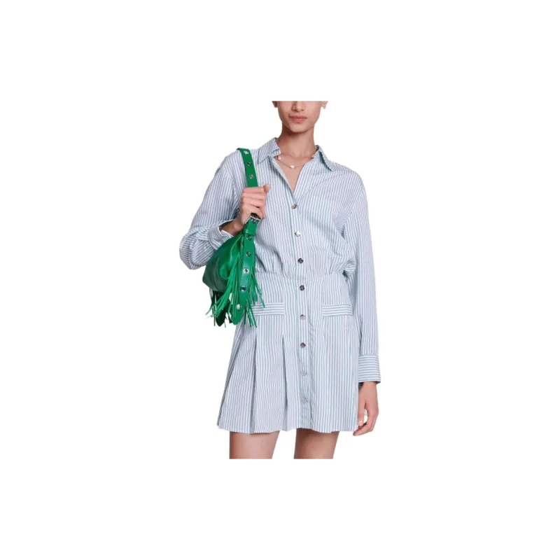 Maje Striped Poplin Shirt Dress-1