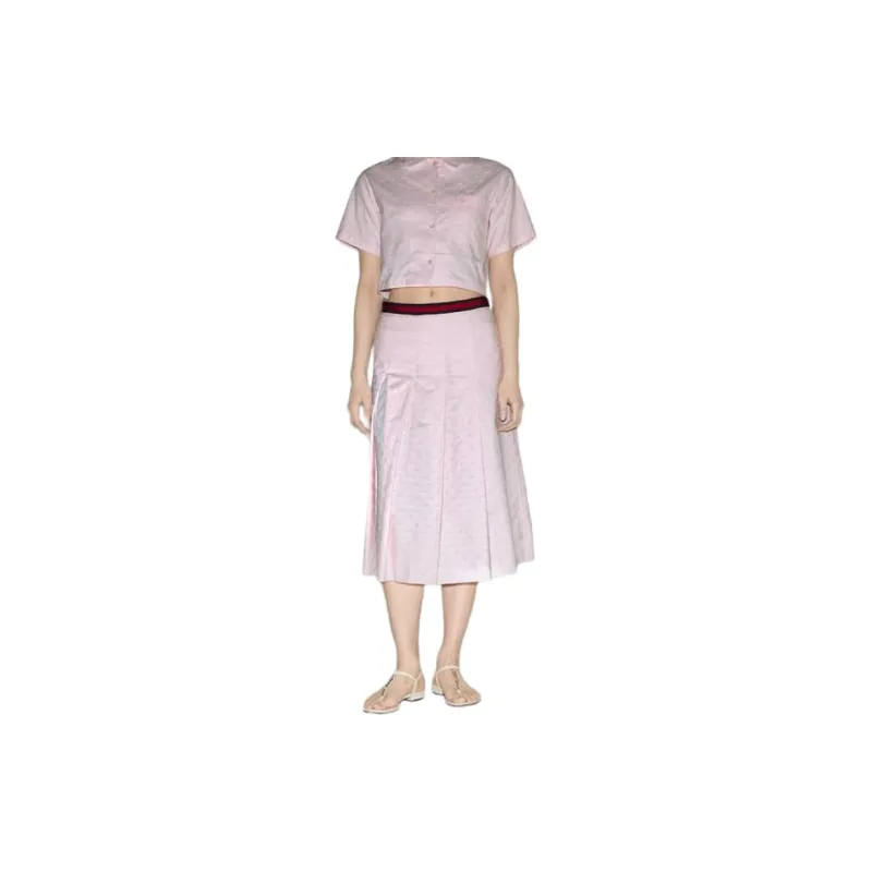 GUCCI FW24 Casual Long Skirt Women's Light Pink-2