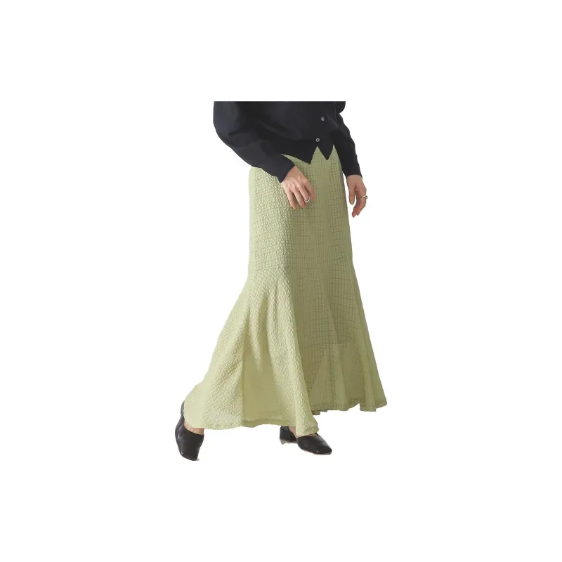 Beams Casual Long Skirts Women's Green-2
