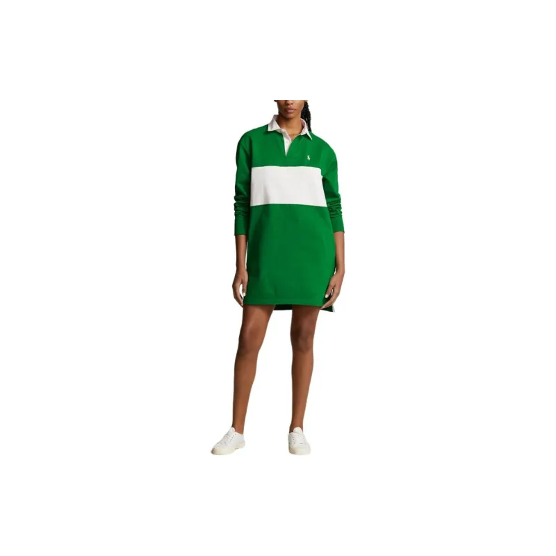 Polo Ralph Lauren SS24 Long Sleeved Dress Women's Slope Green-1