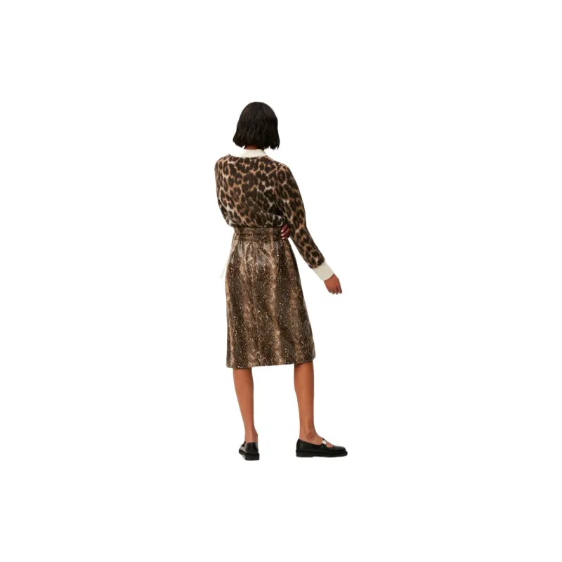 GANNI Leopard Jacquard O Neck Jumper 'Leopard'-4