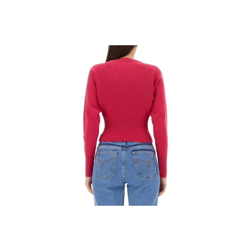 MOSCHINO Rhinestone Cropped Jumper-2