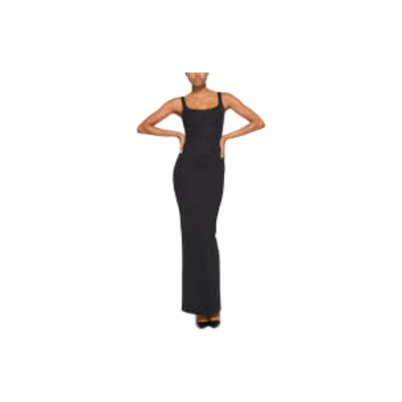 SKIMS BODY TANK LONG DRESS Slip Dress Women's ONYX/Onyx-4