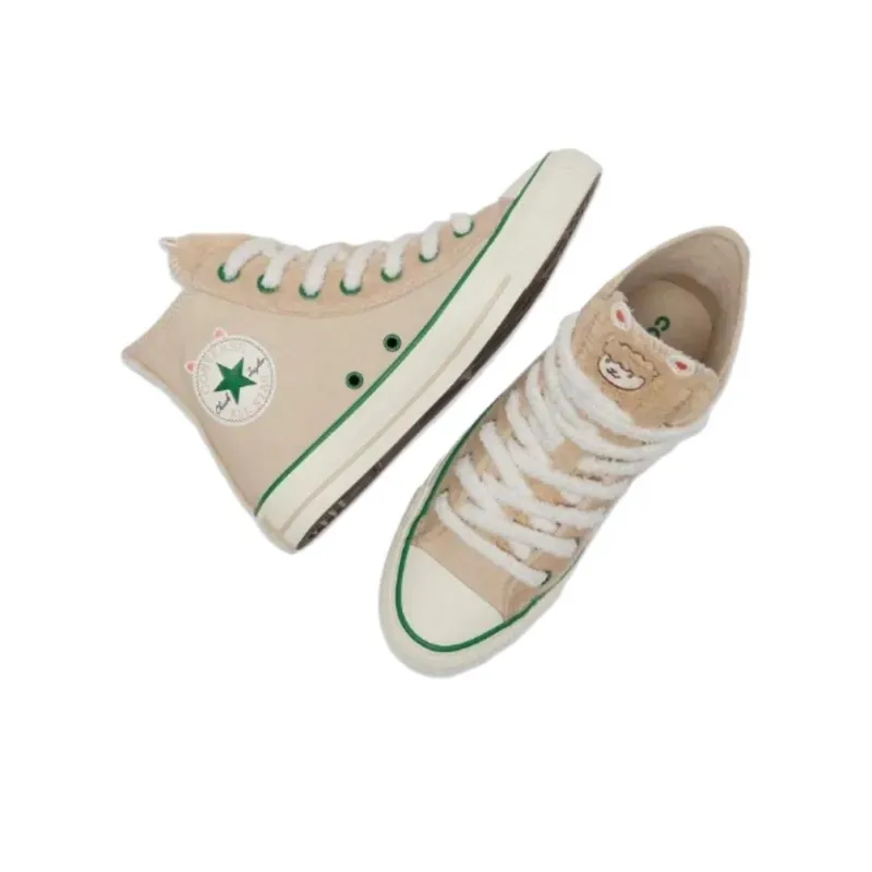 Converse Chuck Taylor All Star Anti Slip Wear Resistant High Top Skateboard Shoes Unisex Ecru-3