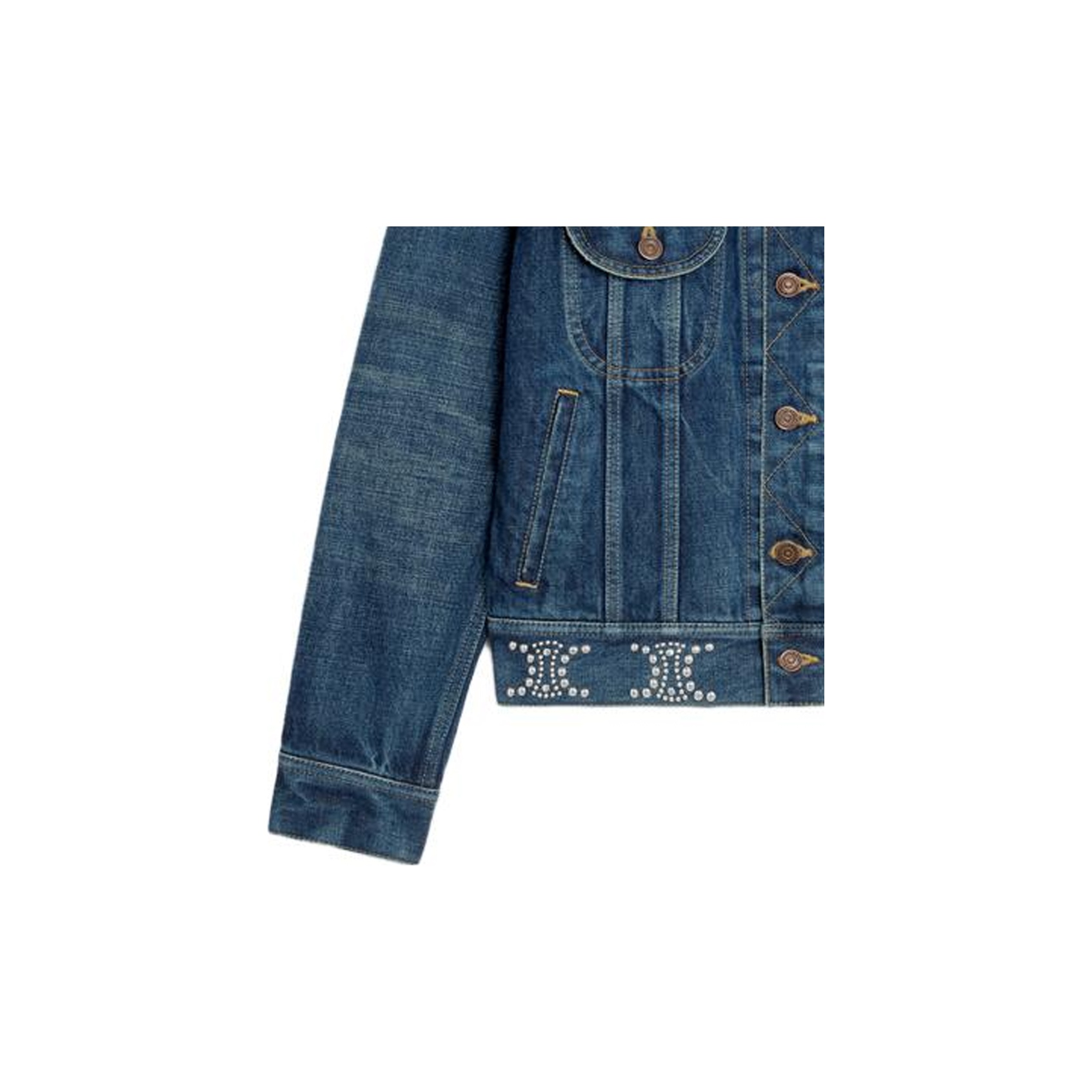 CELINE Trucker Denim Jacket Clean Dark Union Wash - POIZON