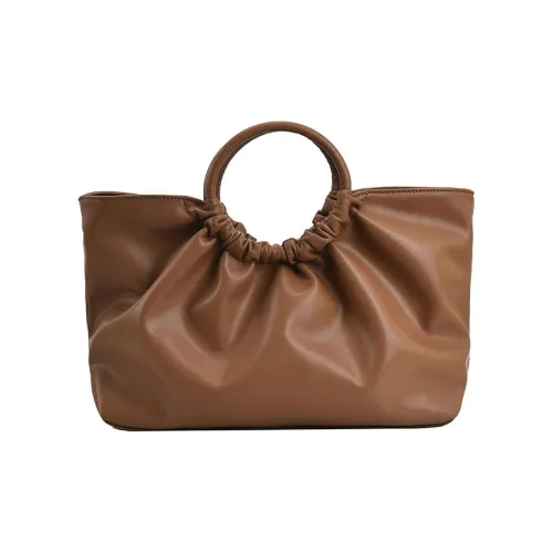 ALOENEY PU Handbag, Shoulder Bag Medium Size Women's Brown/Yellow Brown/Ecru