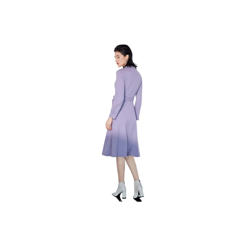BBLLUUEE Long Sleeved Dress Women's Fragrant Purple-2