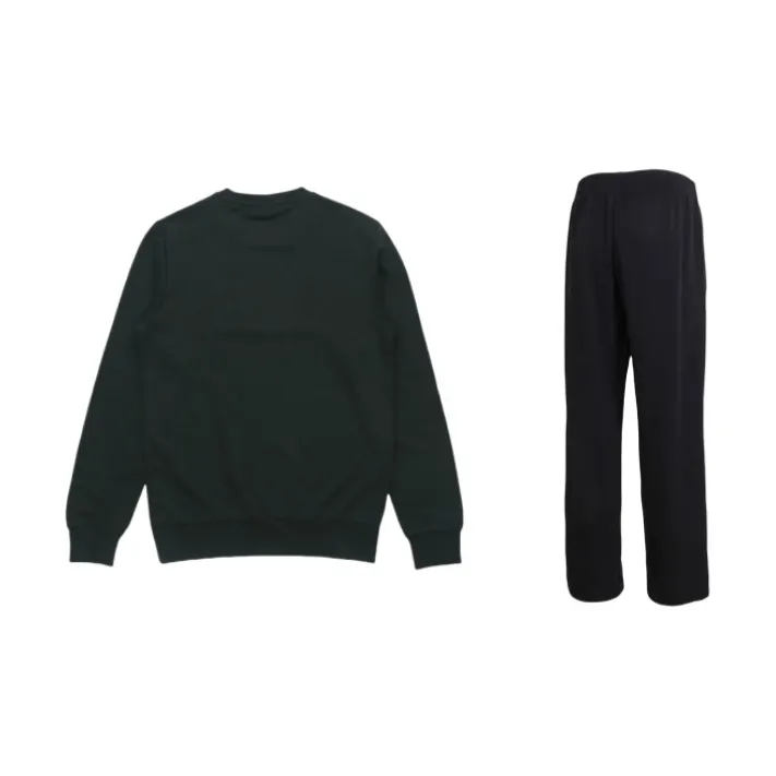 Adidas Sweatshirt Set Unisex Black+Necklace-1