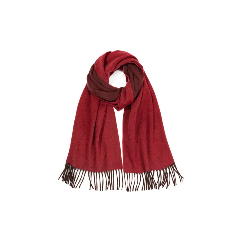 Shanghai Story 100% Cashmere Knit Scarves Women's Coffee Red Gift Box Set-12