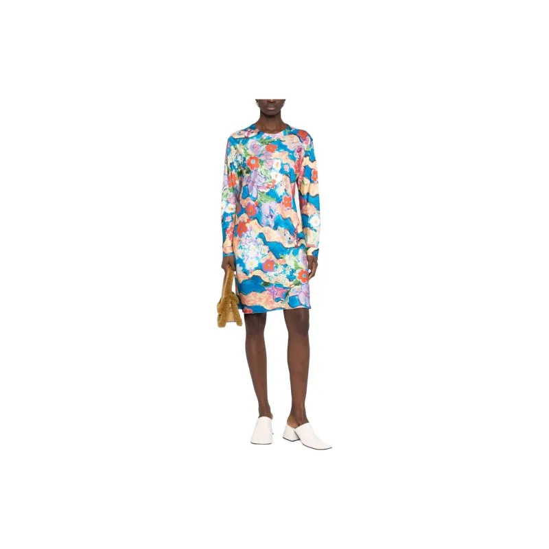 MARNI Abstract print Satin Dress-1