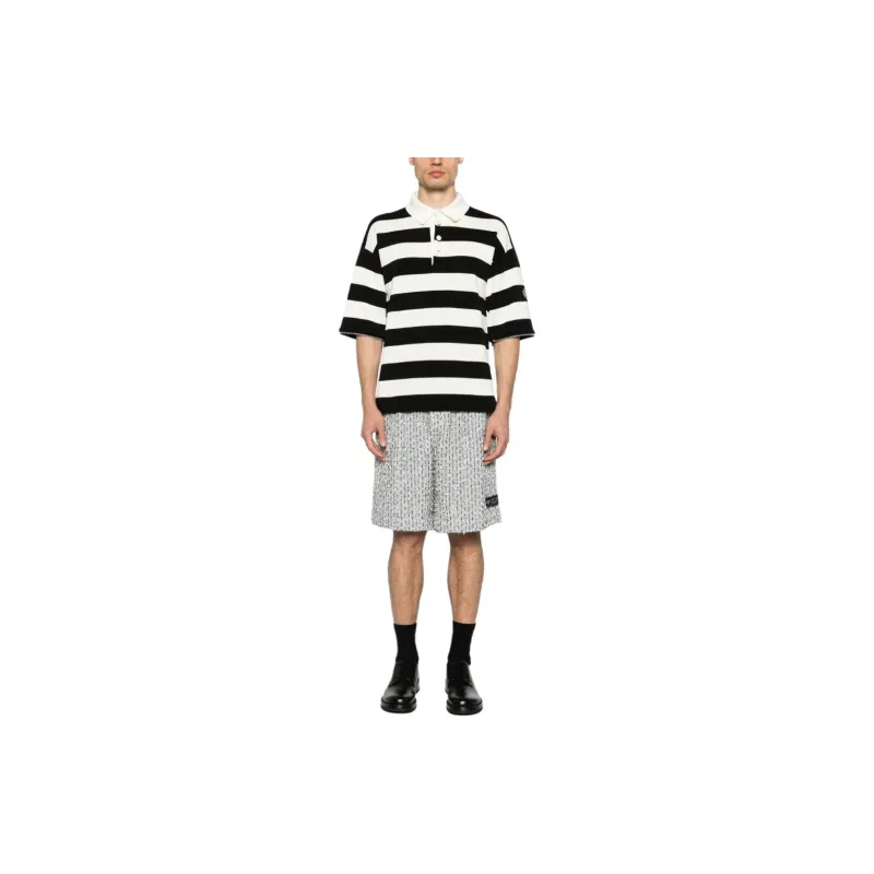 GUCCI Logo Patch Striped Polo Shirt-2