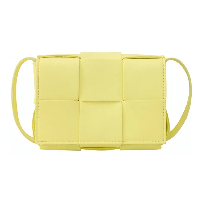 Bottega Veneta CASSETTE Sheepskin Tofu Bag, Pillow Bag, Crossbody Bag, Shoulder Bag Mini Women's Bright Yellow-1