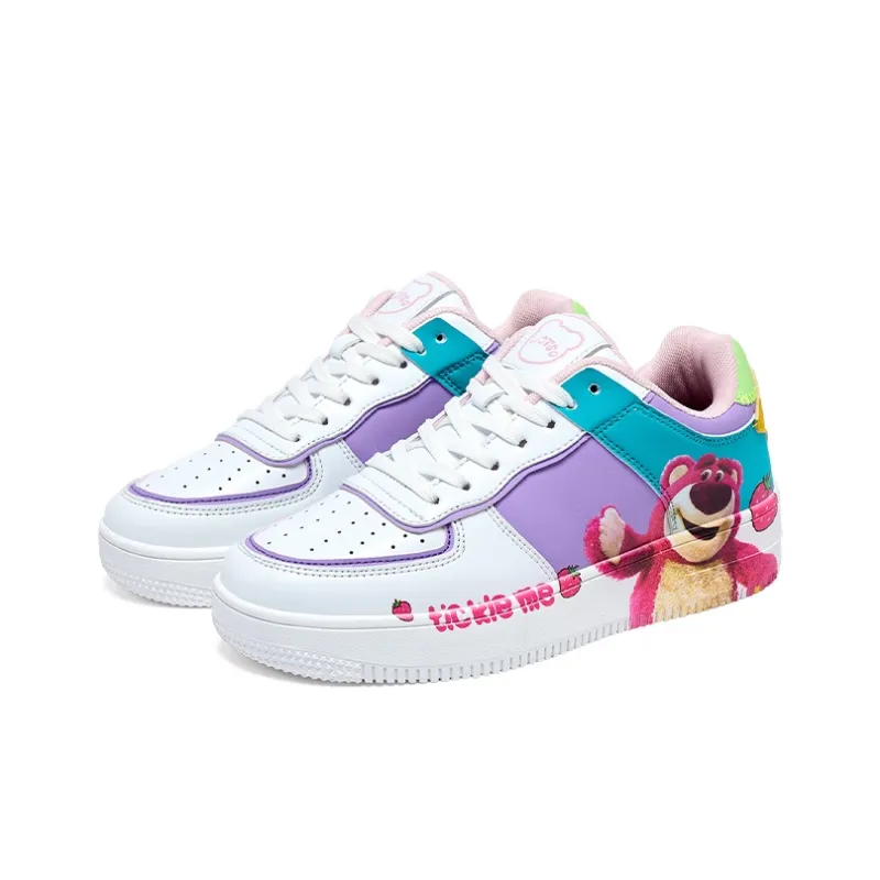 Disney Strawberry Bear Series Abrasion Resistant Breathable Slip Resistant Low Top Skateboard Shoes Women's-12