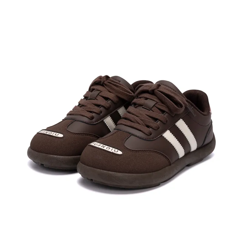 HUANQIU Height Increasing Wear Resistant Low Top Casual Shoes Women's Brown-2