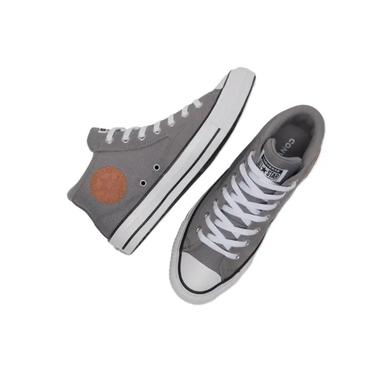 Converse All Star Anti Slip And Wear Resistant Breathable Mid Top Canvas Shoes Unisex Gray-3
