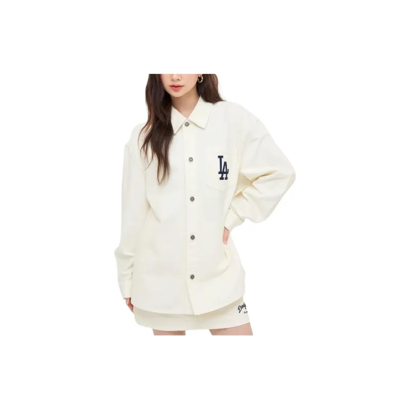 MLB Los Angeles Dodgers Varsity Shirt Unisex Dark Cream-3